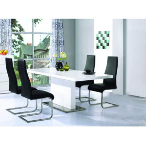 Chaffee PU Dining Chair White & Chrome
