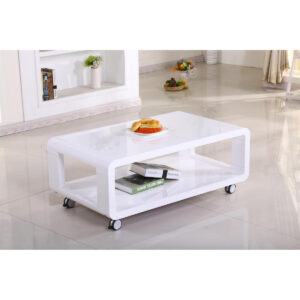 Cedar High Gloss Coffee Table White