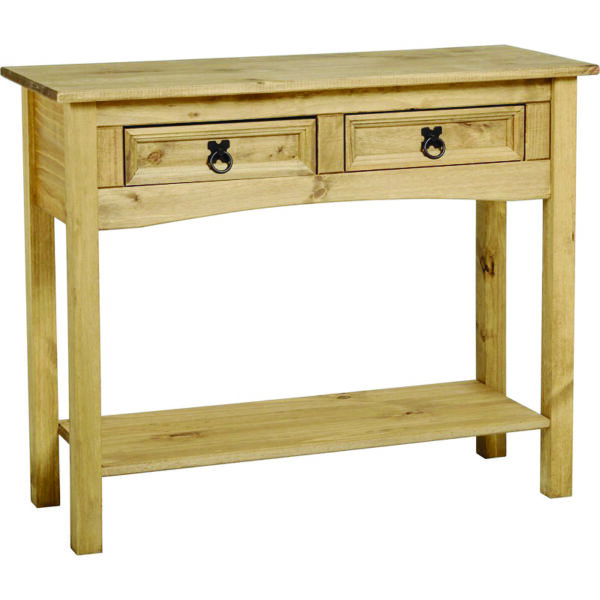 Corona Console Table 2 Drawer with Shelf