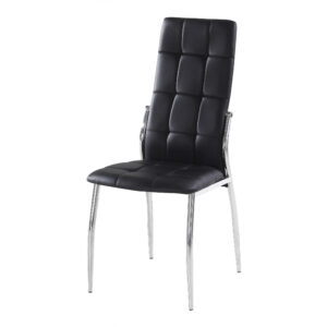 Georgia PU Chairs Chrome & Black (2s)