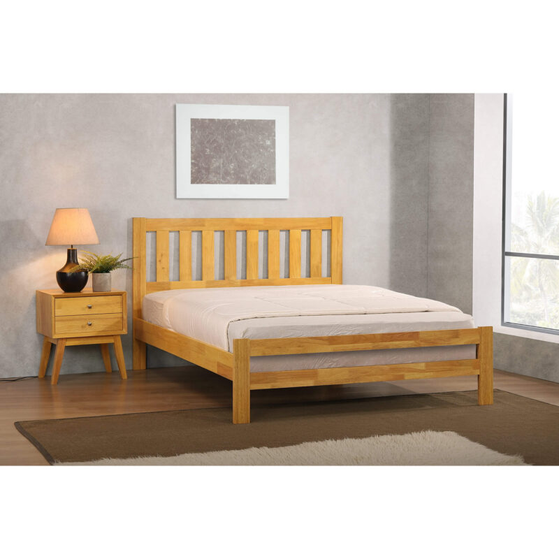 Kempton 4Foot Bed Solid Hardwood Natural Oak – Heartlands Furniture ...