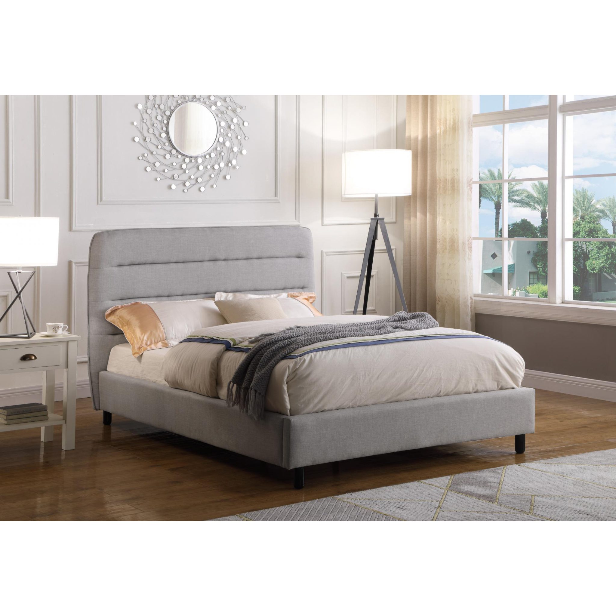 Malibu Velvet King Size Bed Light Grey – Heartlands Furniture Wholesale Ltd