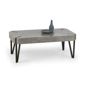 Matador Coffee Table Stone with Black Metal Legs