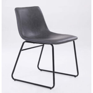 Meadow PU Dining Chair Black & Grey (2s)