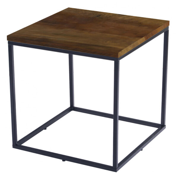 Moseley Lamp Table Oak Effect & Black Metal Legs