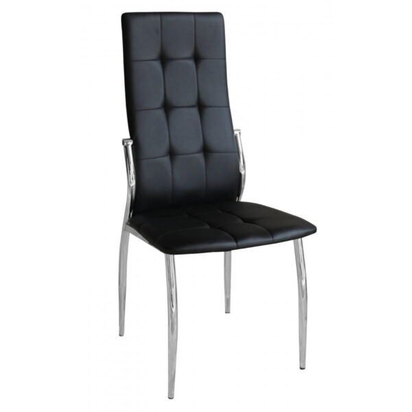 Oyster PU Chairs Black & Chrome