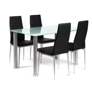 Tatum PU Chairs Black & Silver