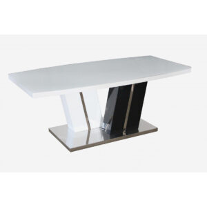 Titus Super White Glass Coffee Table White & Black