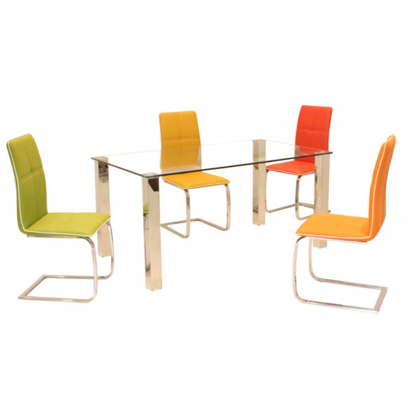 Valita PU Chairs Chrome & Yellow