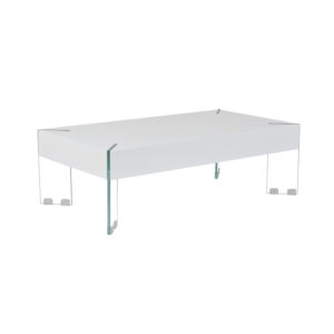 Waverly High Gloss Coffee Table White with Glass legs