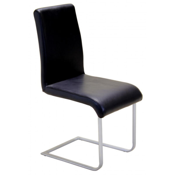 Aspen Chair Black PVC & Silver