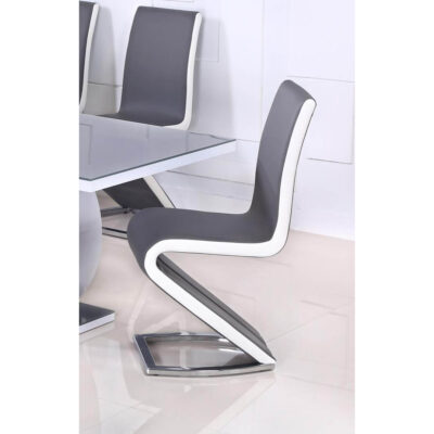 Aldridge Dining Chair Grey with White PU Sides