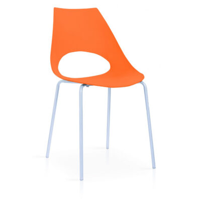 Orchard Plastic (PP) Chairs Orange with Metal Legs Chrome