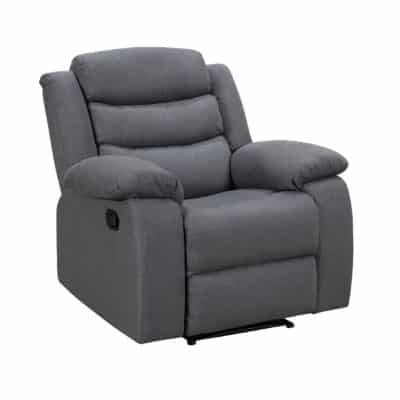 Turin Recliner Fabric 1 Seater Grey Dark - Image 2