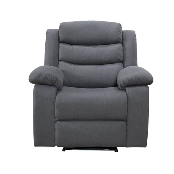 Turin Recliner Fabric 1 Seater Grey Dark